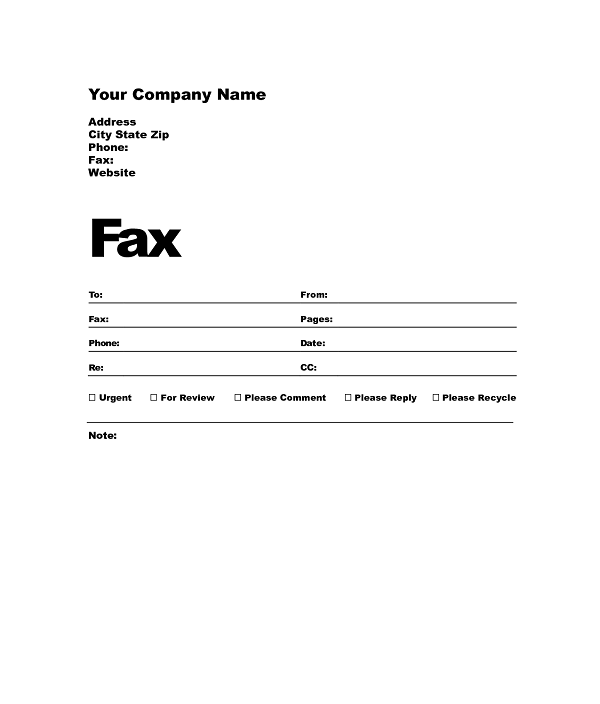 7 fax cover sheet template free